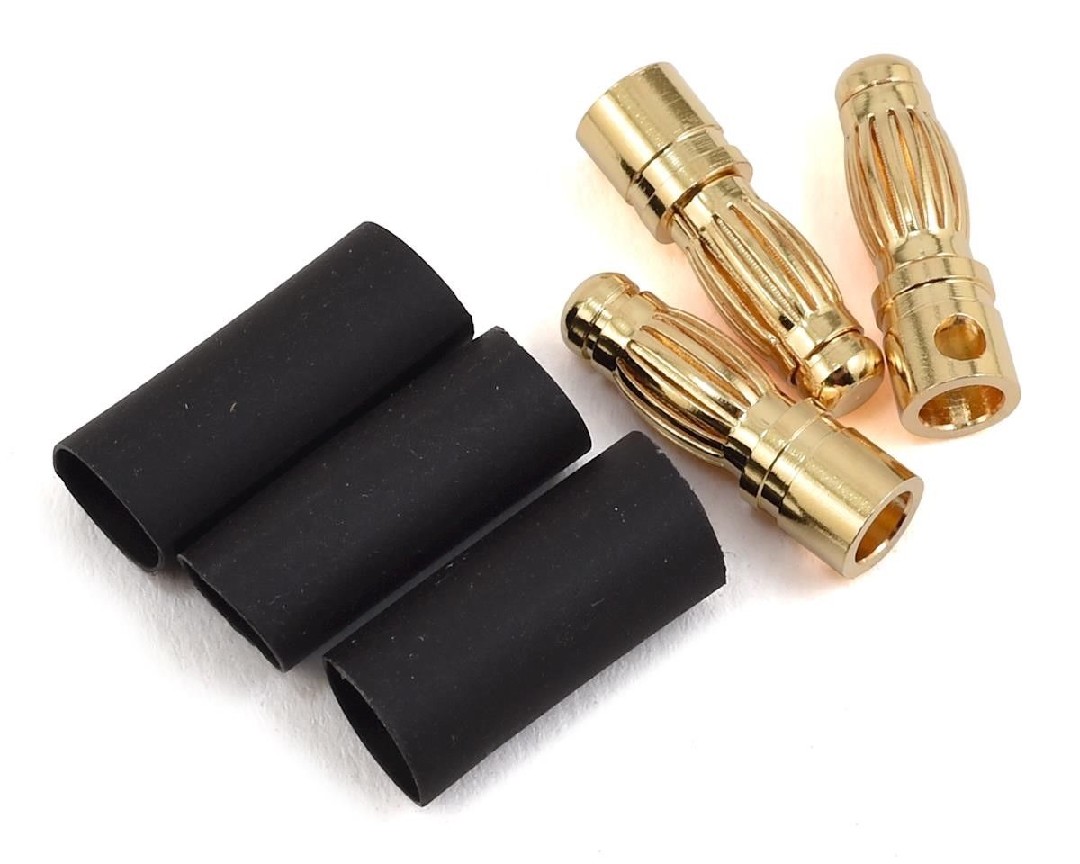 ProTek RC 4mm Short Male Bullet Connector w/Shrink Tube (3)