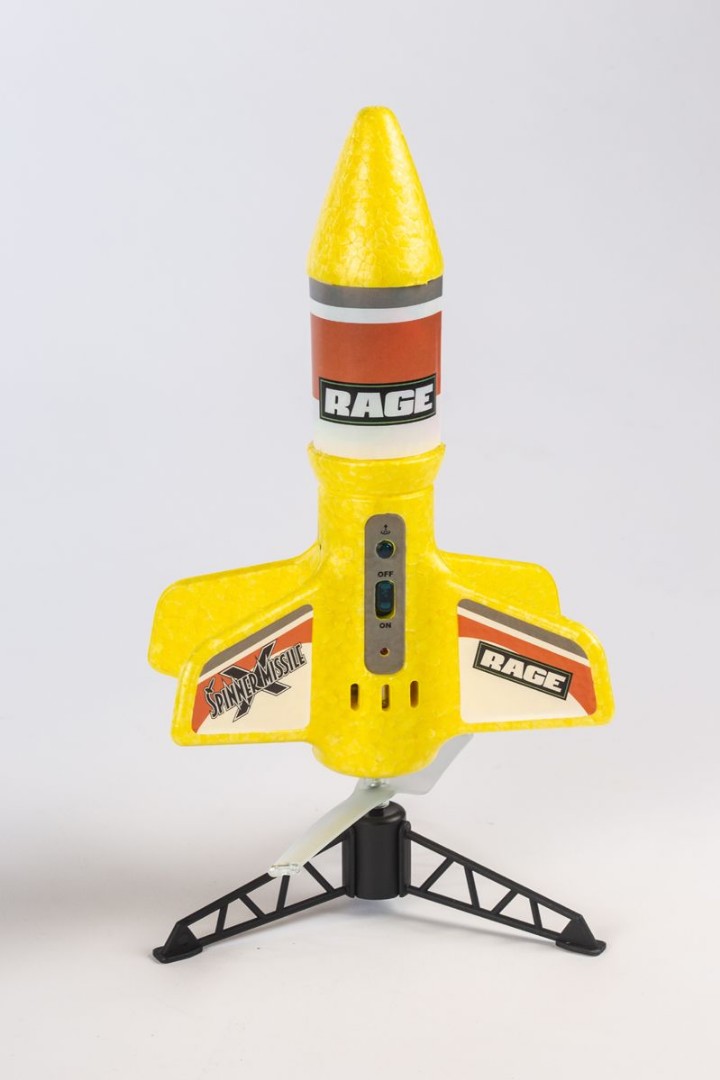 Spinner Missile X - Yello Electric Free-Flight Rocket with Parac
