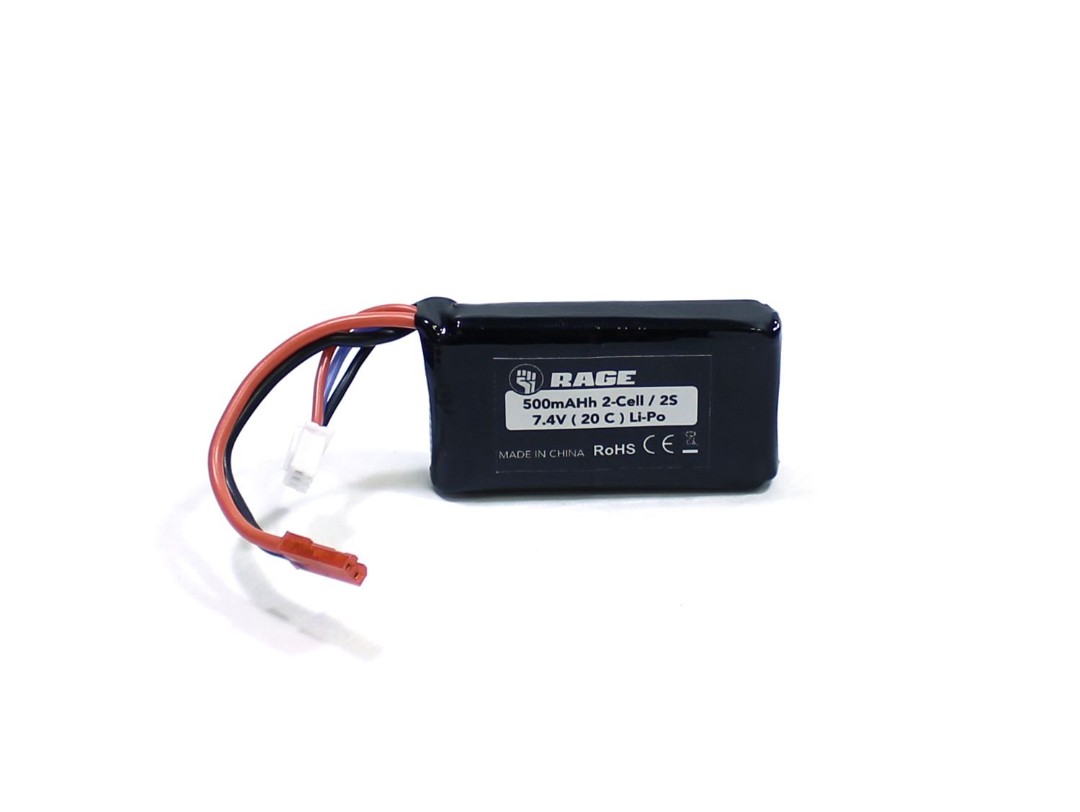 7.4V 2S 500mAh 20C Lipo Battery with JST Connector: Super Cub 75