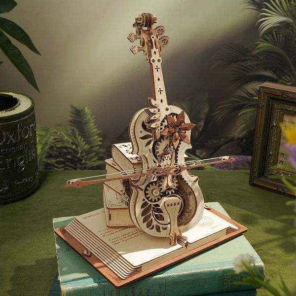 ROKR Magic Cello Mechanical Music Box 3D Wooden Puzzle