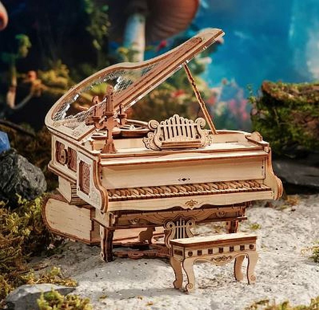 Mechanical Wood Models;Magic Piano Music Box 3D