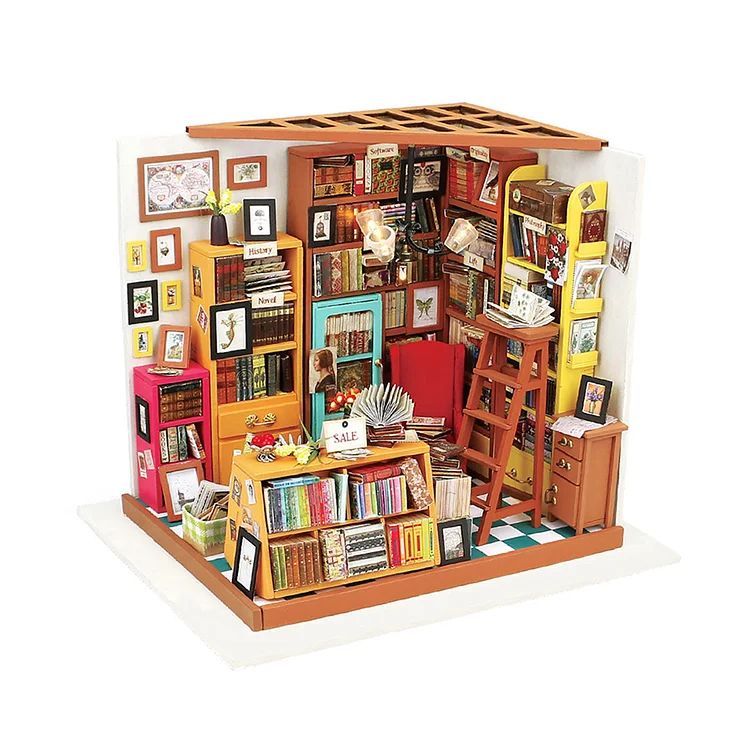 Rolife Sam\'s Study Library DIY Miniature House Kit