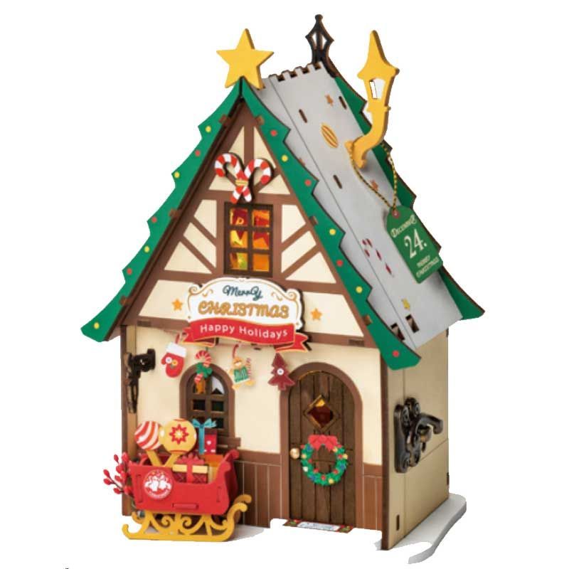 Rolife Twinkling Christmas House Miniature Doll House