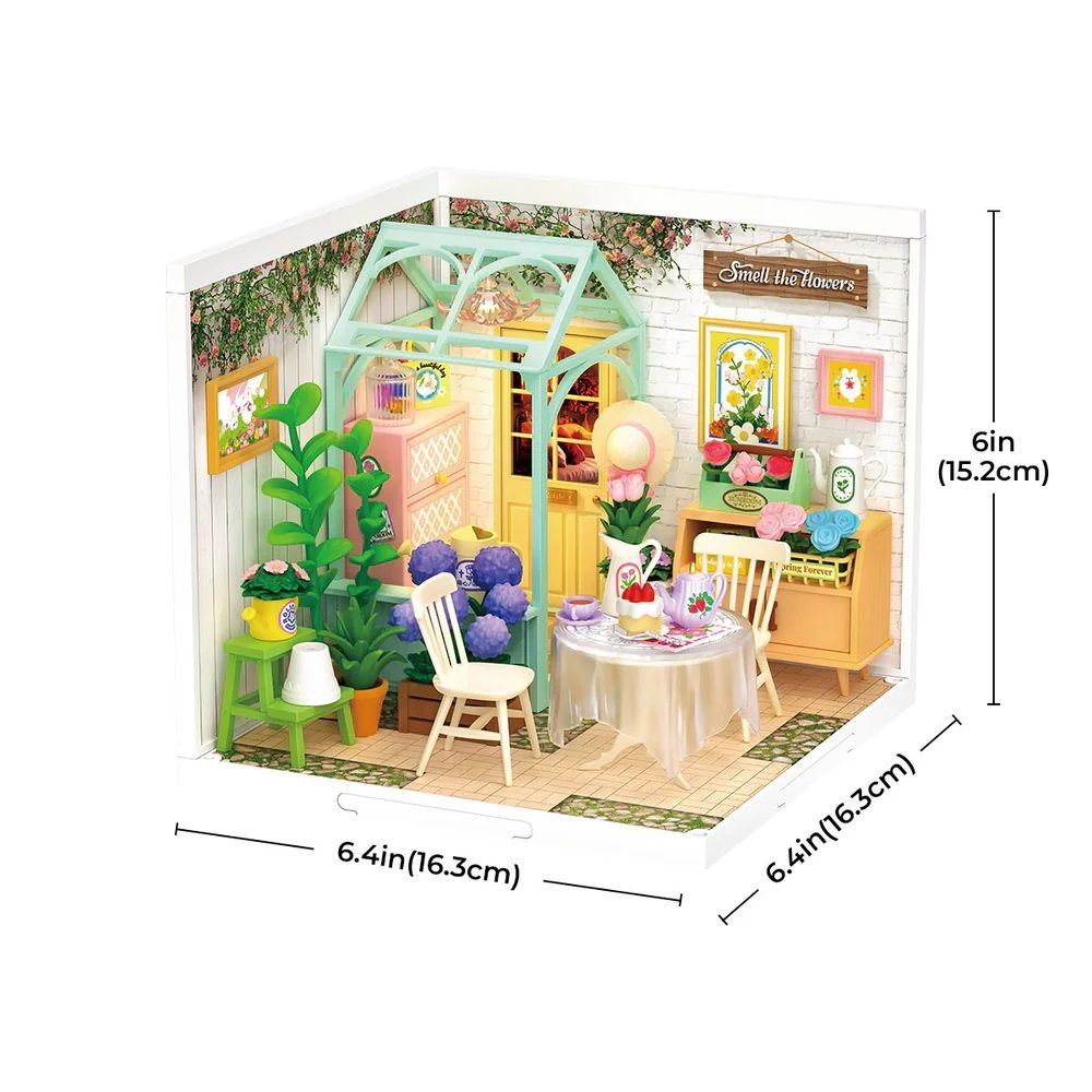 Rolife Blooming Tea Garden DIY Plastic Miniature House