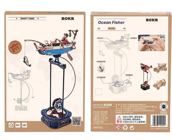 ROKR DIY Ocean Fisher Pendulum Toy 3D Wooden Puzzle