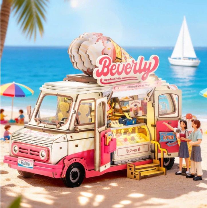 Rolife Beverly\'s Ice Cream Truck 3D Wooden Puzzle