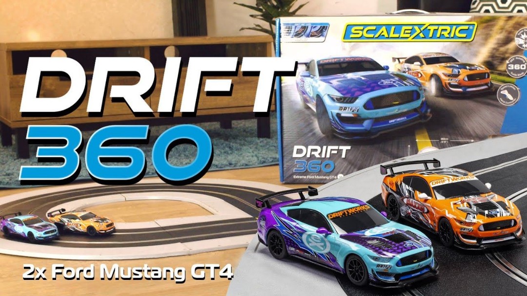 Scalextric DRIFT 360 MUSTANG RACER 1:32 Analog Slot Car Race Tra