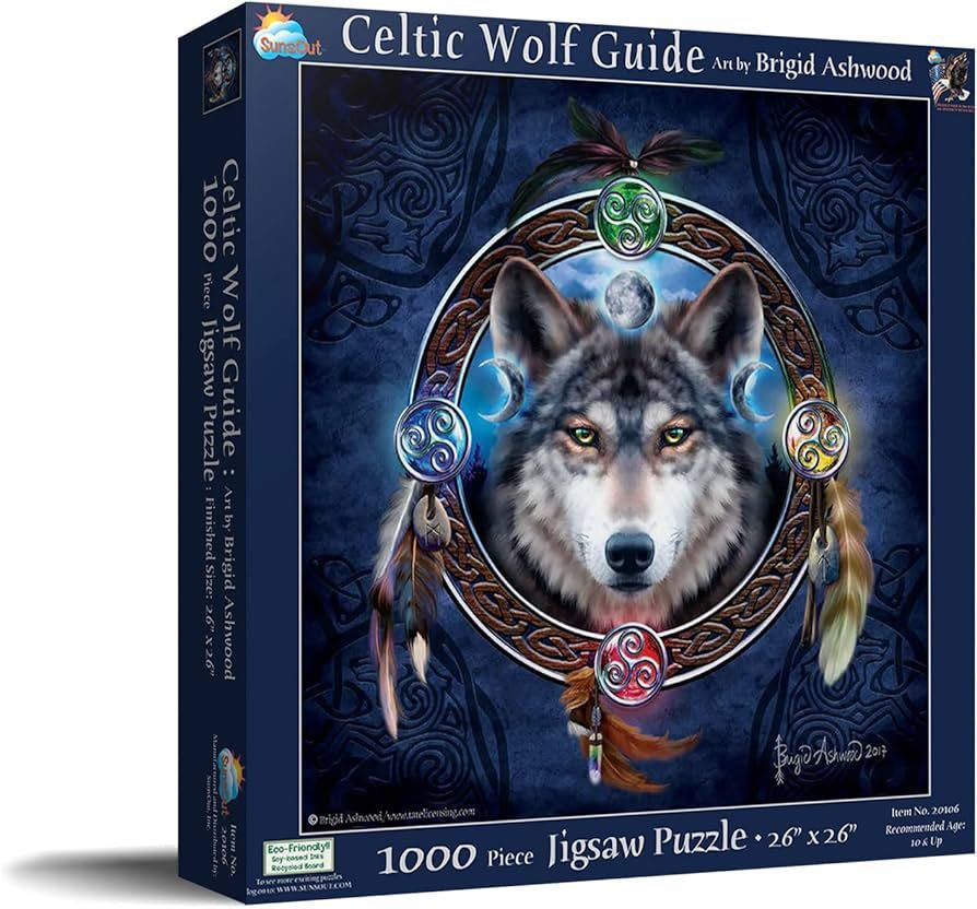 SUN20106 SUNSOUT INC Celtic Wolf Guide Jigsaw Puzzle (1000 pcs)