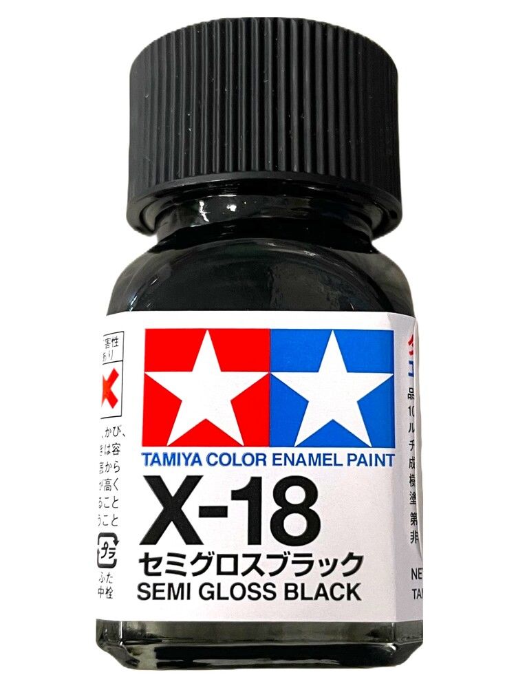 Tamiya Semi-Gloss Black Enamel 1/4 oz Bottle