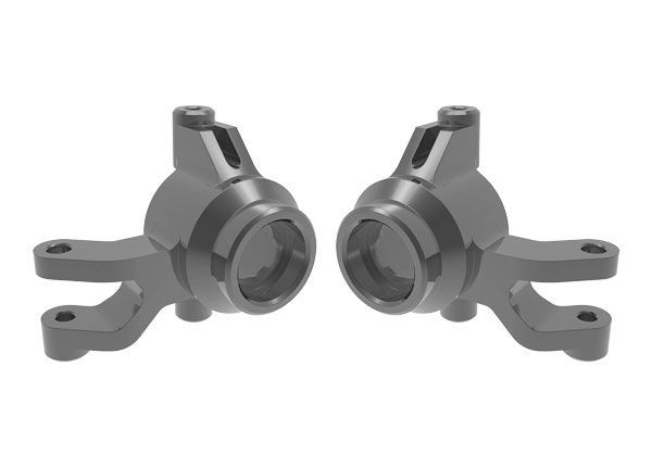 Traxxas Steering blocks (c-hubs), aluminum (gray)(left & right)