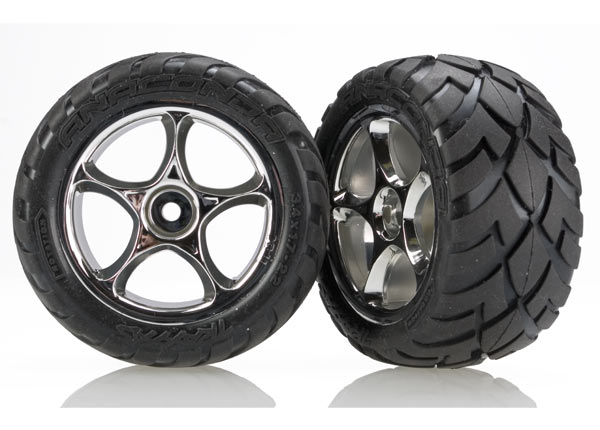 Traxxas Anaconda Rear Tires w/Tracer Wheels (2) (VXL Bandit) (Ch