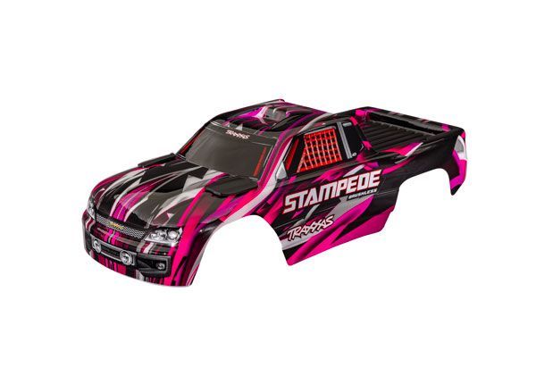 Traxxas Body, Stampede, PINK (painted, for clipless mounting)