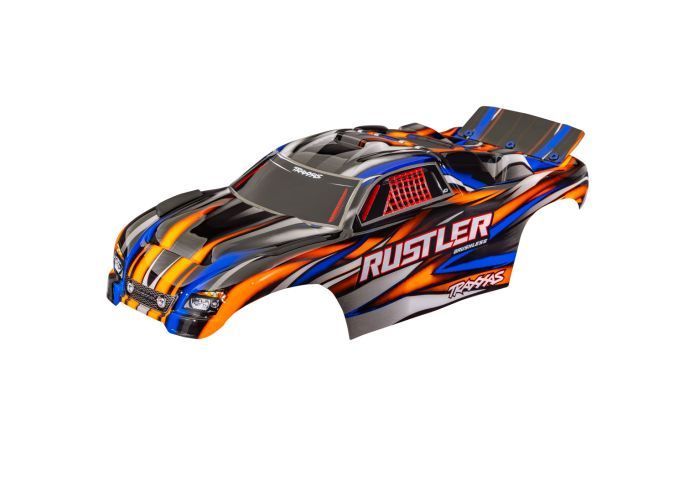 Traxxas Body Rustler Orange Clipless Body