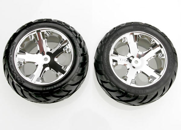 Traxxas Anaconda Tires & wheels, assembled, glued (All Star chro