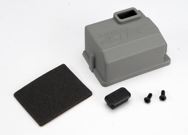 Traxxas Cover, Receiver (1)/X-Tal Access Rubber Plug/Adhesive Fo