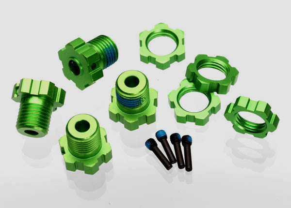 Traxxas 17mm Splined Wheel Hub Set (Green) (4)