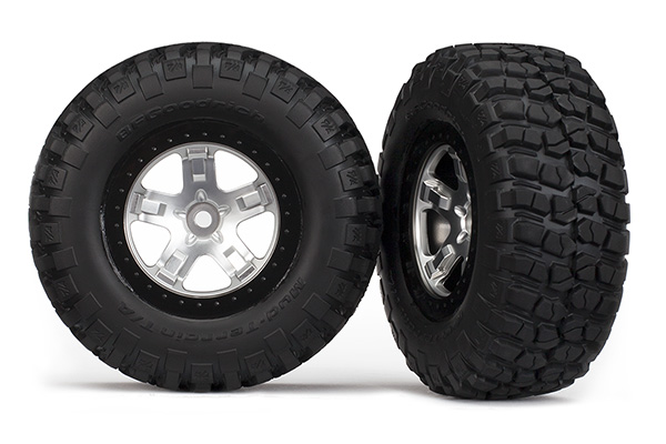Tires & wheels, assembled, glued (SCT satin chrome, black beadlo