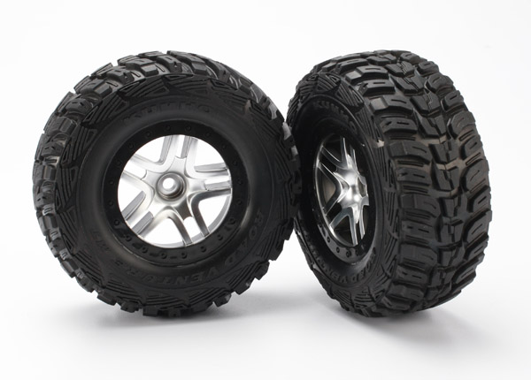 Tires & wheels, assembled, glued (SCT Split satin chrome, black