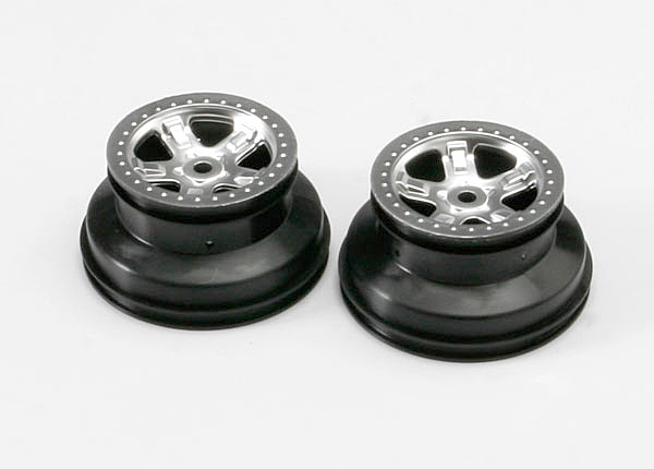 Traxxas Wheels, Sct Satin Chrome, Beadlock Style, Dual Profile (