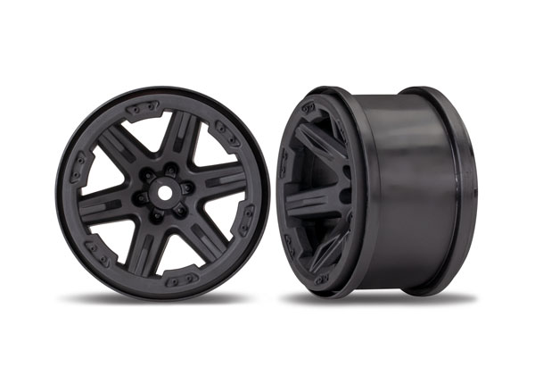 Traxxas Wheels, Rustler 4X4 2.8\' (black) (2)