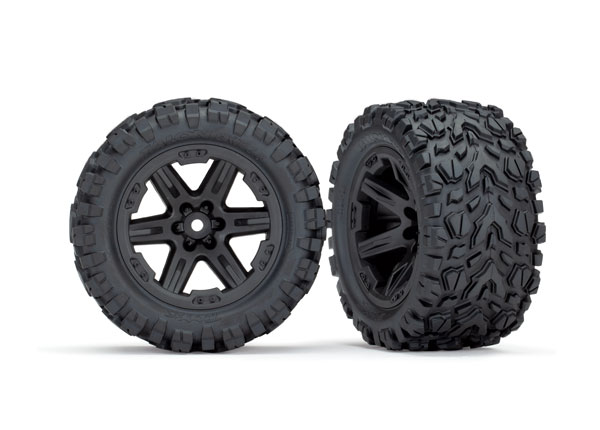 Traxxas Tires & wheels, assembled, glued (2.8\') (Rustler 4X4 bl