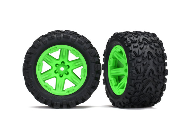 Traxxas Tires & wheels, assembled, glued (2.8\') (Rustler 4X4 gr