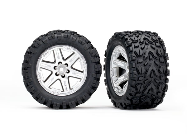 Traxxas Tires & wheels, assembled, glued (2.8\') (RXT satin chro