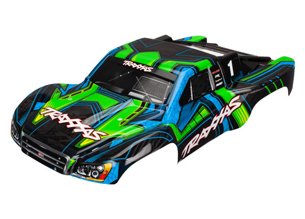 Traxxas Body, Slash 4X4, green and blue (painted, clipless)