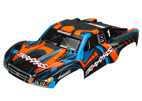 Traxxas Body, Slash 4X4, orange and blue (painted, Clipless)