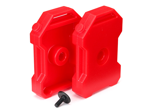 Traxxas Fuel canisters (red) (2)/ 3x8 FCS (1)