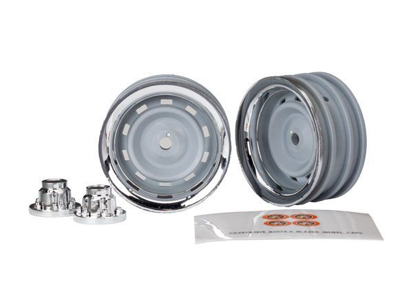 Traxxas Wheels, Chev Rally 1.9\" with chrome ca