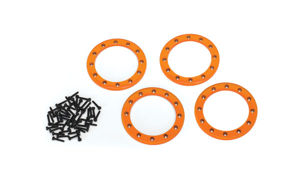 Traxxas Beadlock rings, orange (2.2\') (aluminum) (4)/ 2x10 CS (