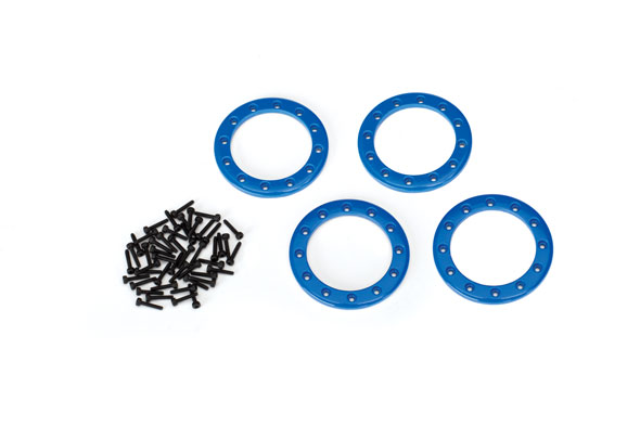 Traxxas Beadlock rings, Blue (1.9\') (aluminum) (4)/ 2x10 CS (48