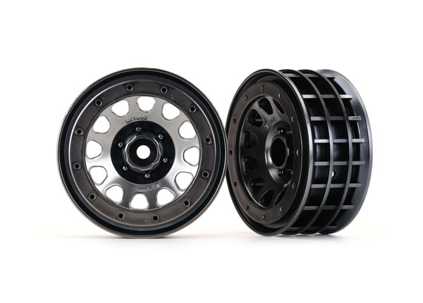 Traxxas Wheels, Method 105 2.2\' (black chrome, beadlock) (beadl