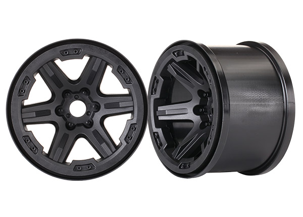 Traxxas Wheels, Carbide 3.8\" (black) (2) (17mm splined)