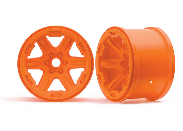 Traxxas Wheels, Carbide 3.8\" (orange) (2) (17mm splined)