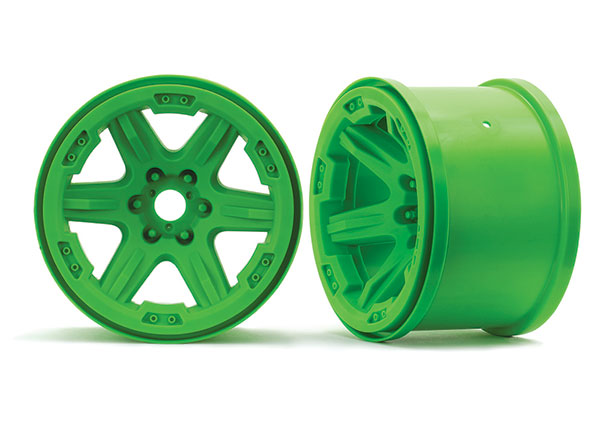 Traxxas Wheels, Carbide 3.8\" (green) (2) (17mm splined)