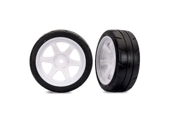 Traxxas 1.9\" Front 6-Spoke Wheels & Response Tires - White (2