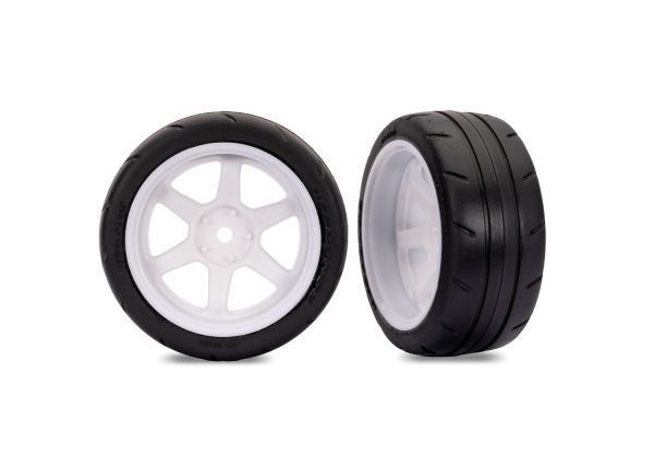 Traxxas 1.9\" Rear 6-Spoke Wheels & Response Tires - White (2)