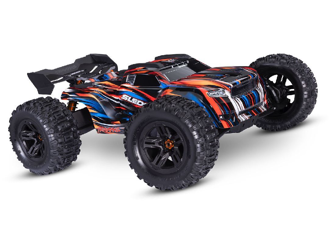 Traxxas Sledge 1/8 with Belted Sledgehammer tires - ORANGE