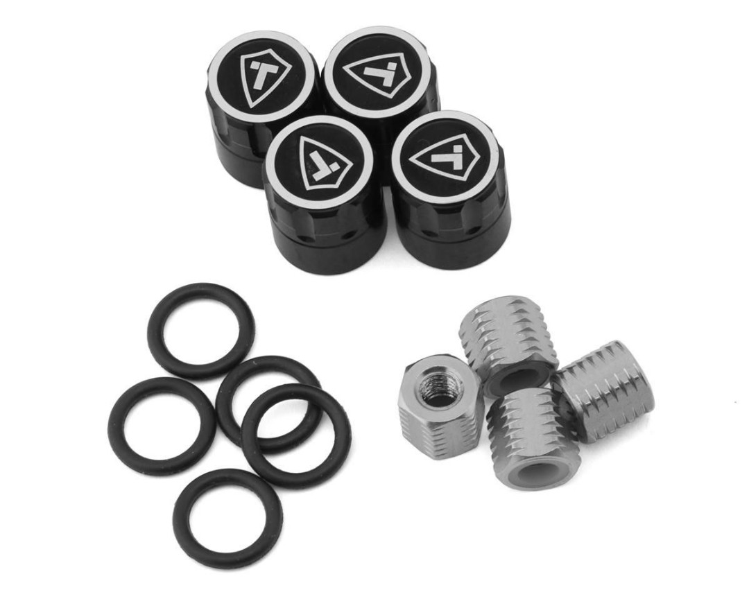 Treal Hobby 1.9\" Scale 4mm Wheel Center Caps (Black) (4)