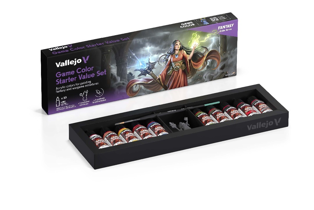 VAL72215 GAME COLOR STARTER VALUE SET 10 PAINTS + BRUSH + MINI VAL72215 GAME COLOR STARTER VALUE SET 10 PAINTS + BRUSH + MINI