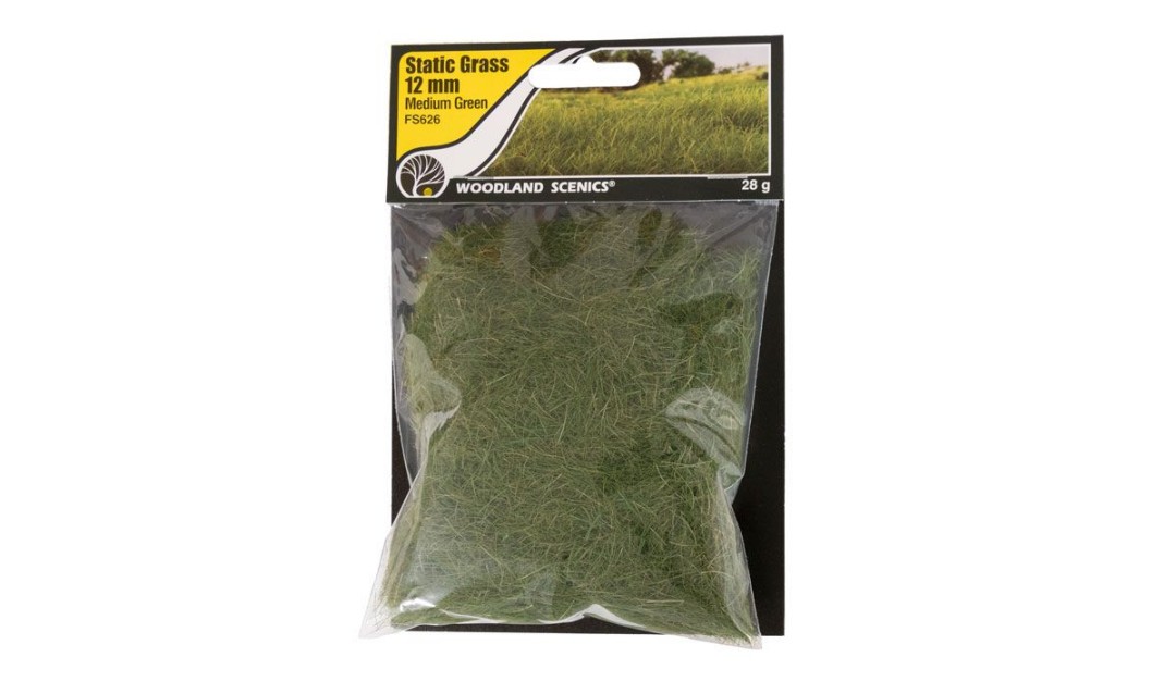 STATIC GRASS MEDIUM GREEN 12MM